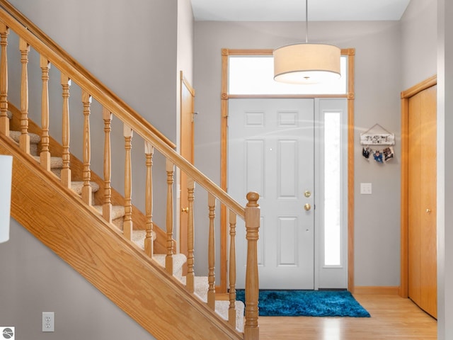 entryway with light wood-type flooring