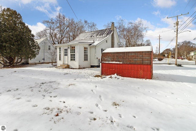 view of snow covered exterior