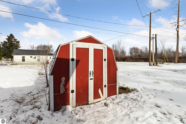 view of snow covered structure