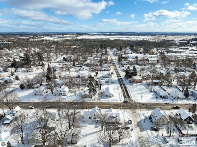 view of snowy aerial view