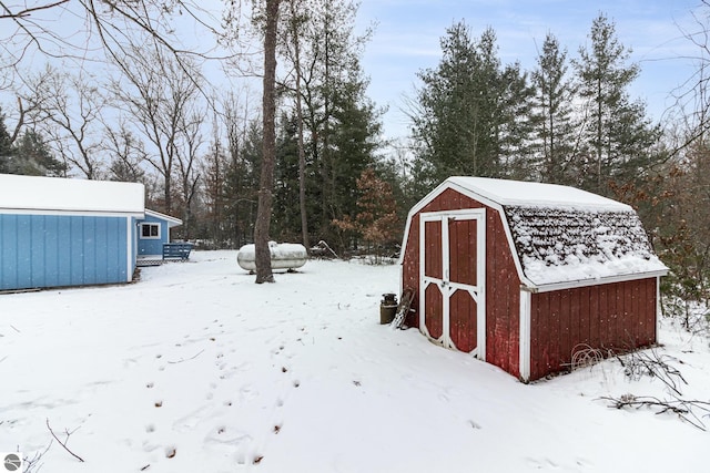 view of snow covered structure