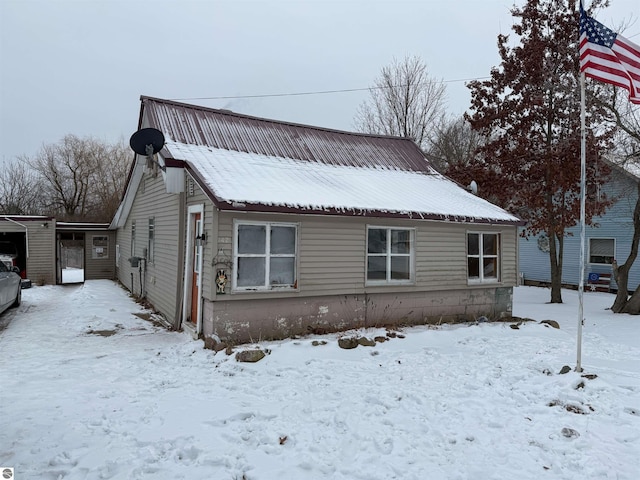 view of snowy exterior