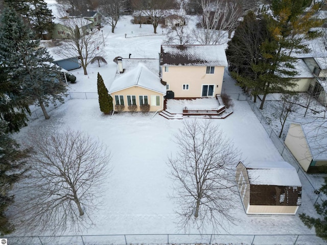 view of snowy aerial view