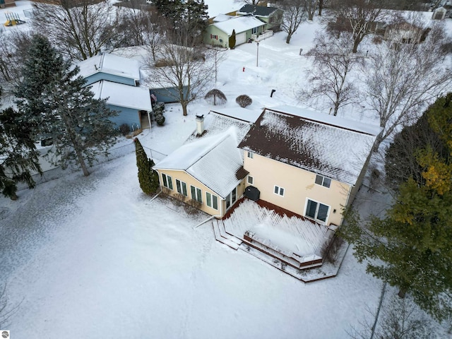 view of snowy aerial view