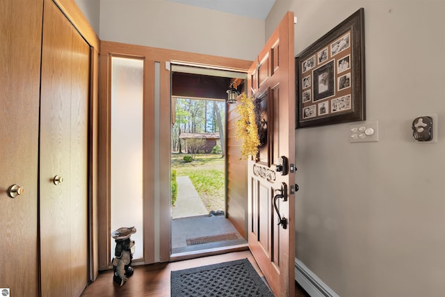 entryway with baseboard heating