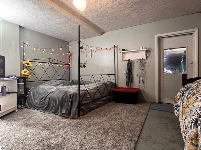 bedroom with a textured ceiling