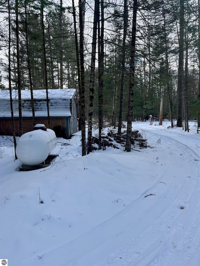 view of snowy yard