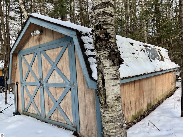 view of snow covered structure