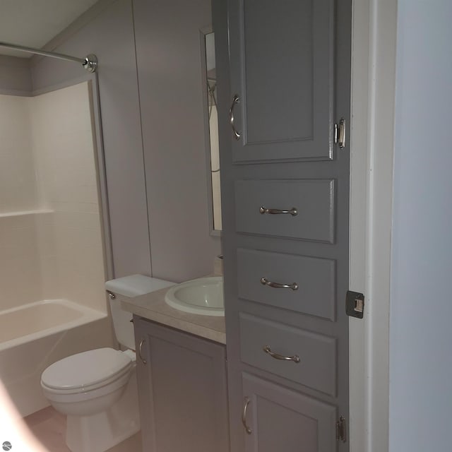 full bathroom with vanity, toilet, and shower / bath combination