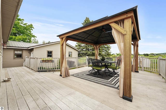 deck featuring a gazebo