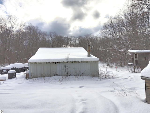 view of snow covered structure