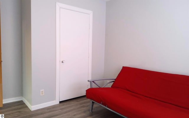 sitting room featuring wood-type flooring