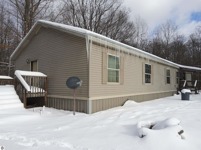 view of snowy exterior