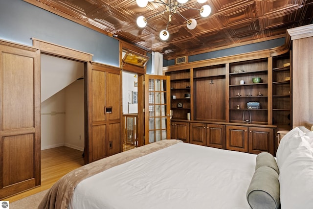 bedroom featuring light hardwood / wood-style floors