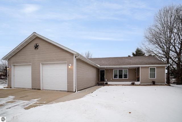 single story home featuring a garage