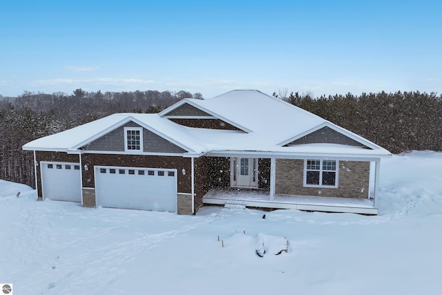 view of front of home with a garage