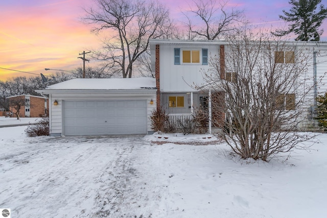 view of front of house featuring a garage