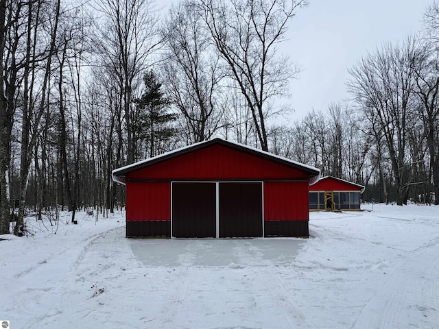 view of snow covered structure