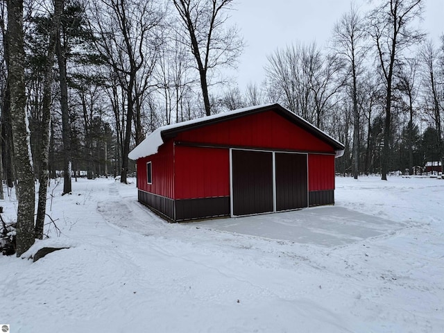 view of snow covered structure