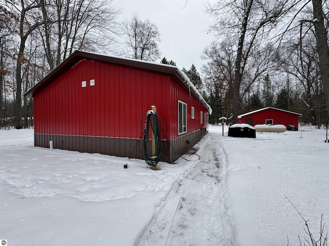 view of snow covered structure