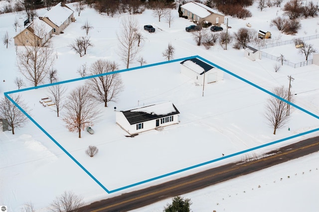 view of snowy aerial view