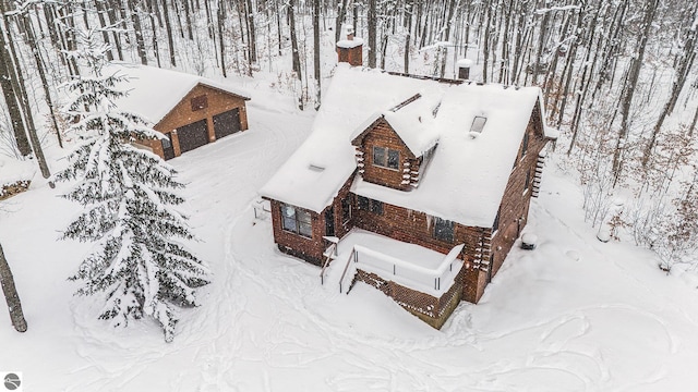 view of snowy aerial view