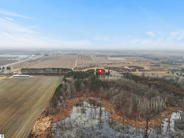 drone / aerial view with a rural view