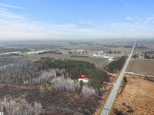 drone / aerial view with a rural view