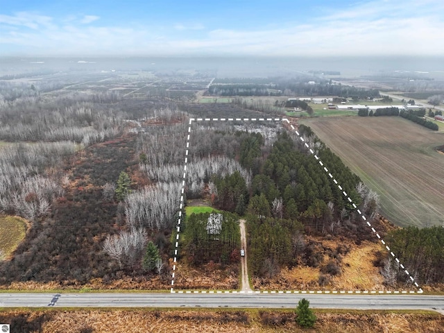 bird's eye view featuring a rural view