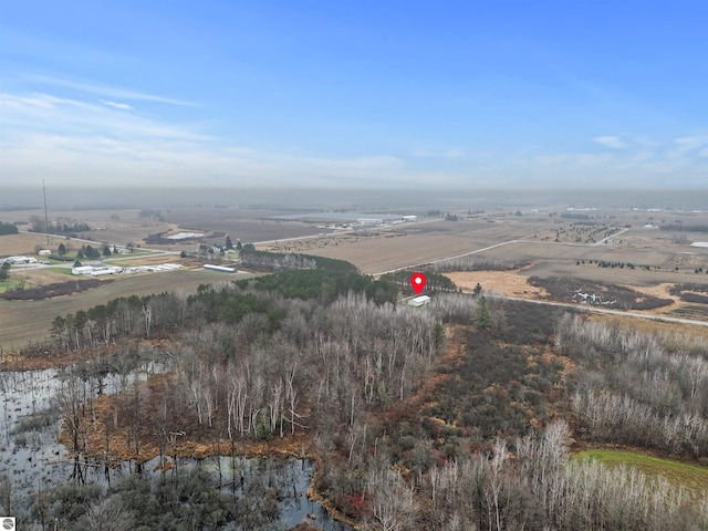 aerial view featuring a rural view