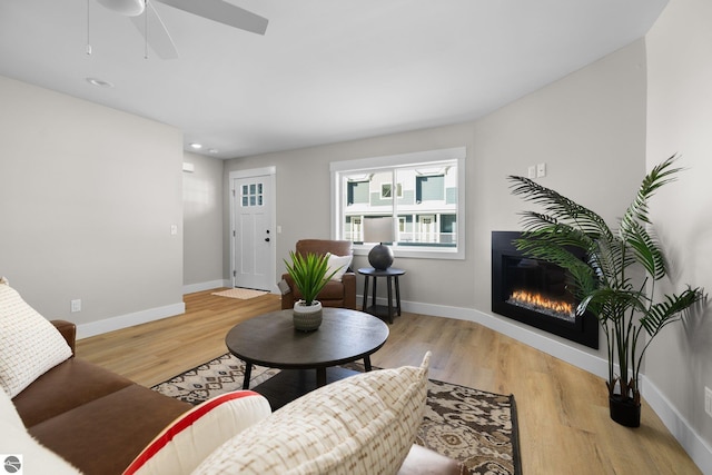 living room featuring light hardwood / wood-style flooring