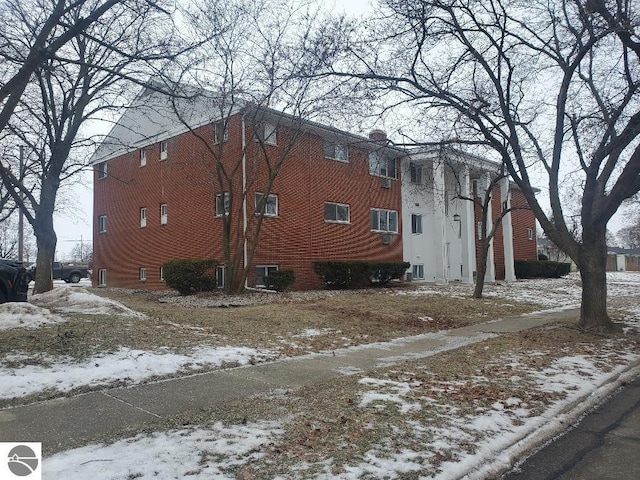 view of snowy exterior