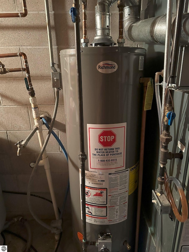 utilities featuring gas water heater