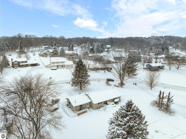 view of snowy aerial view