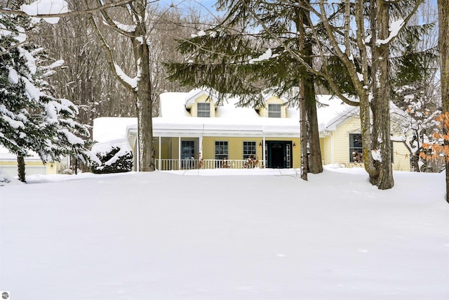 cape cod home with covered porch