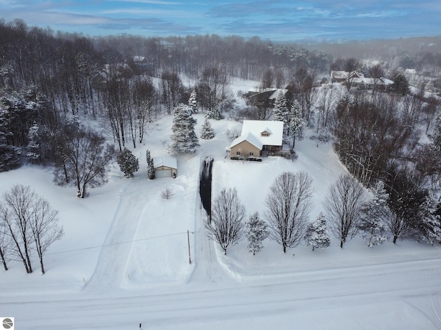 view of snowy aerial view