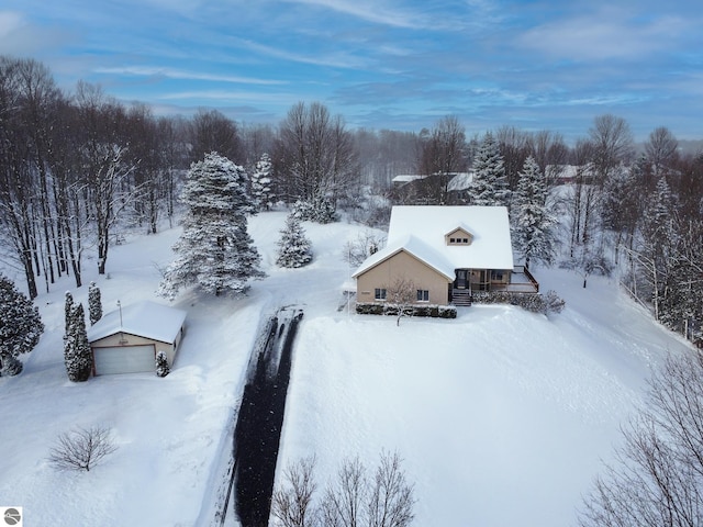 view of snowy aerial view