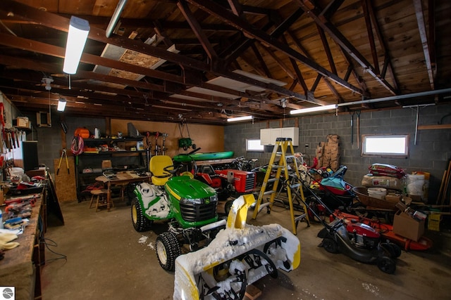 view of garage