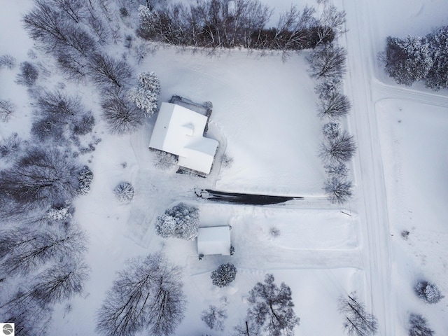 view of snowy aerial view