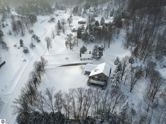 view of snowy aerial view