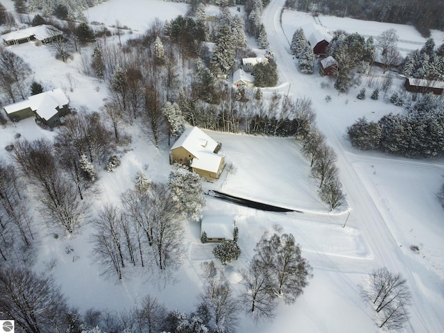 view of snowy aerial view