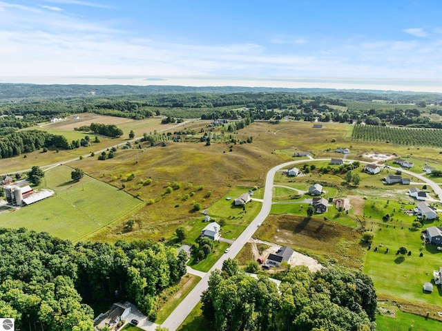 drone / aerial view featuring a rural view