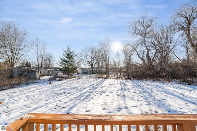 view of snowy yard