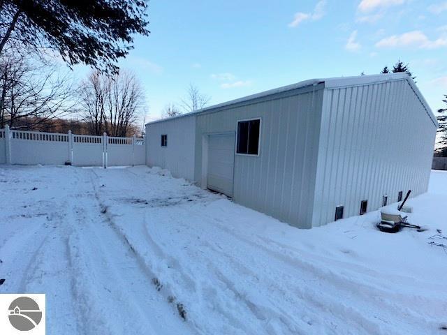 view of snow covered structure