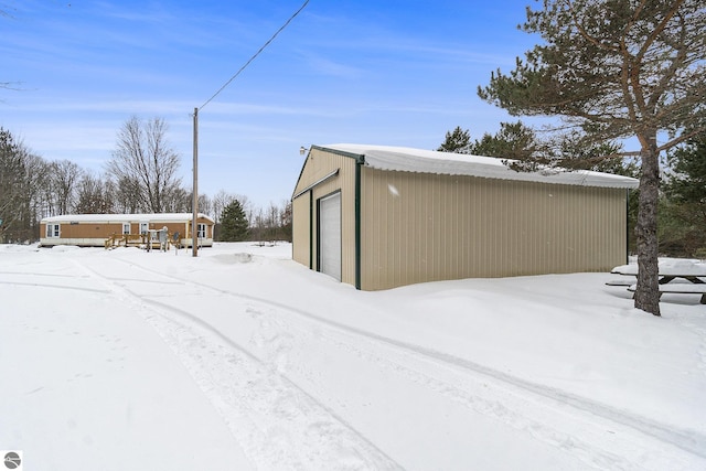 exterior space featuring a garage