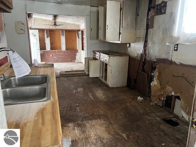 kitchen with sink and ceiling fan