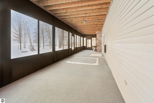 exterior space featuring wooden ceiling