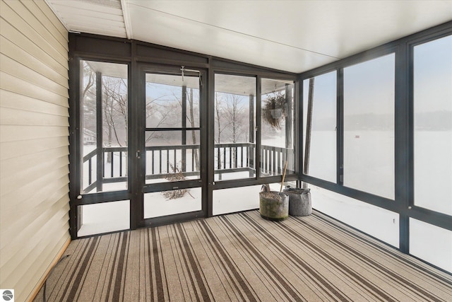 view of unfurnished sunroom