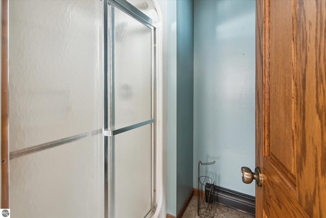 bathroom featuring walk in shower