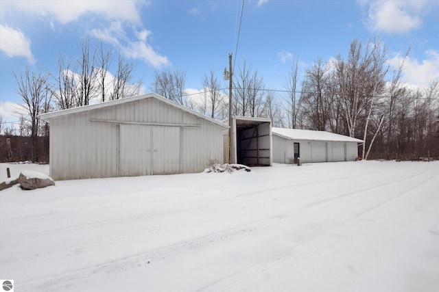 view of snow covered structure